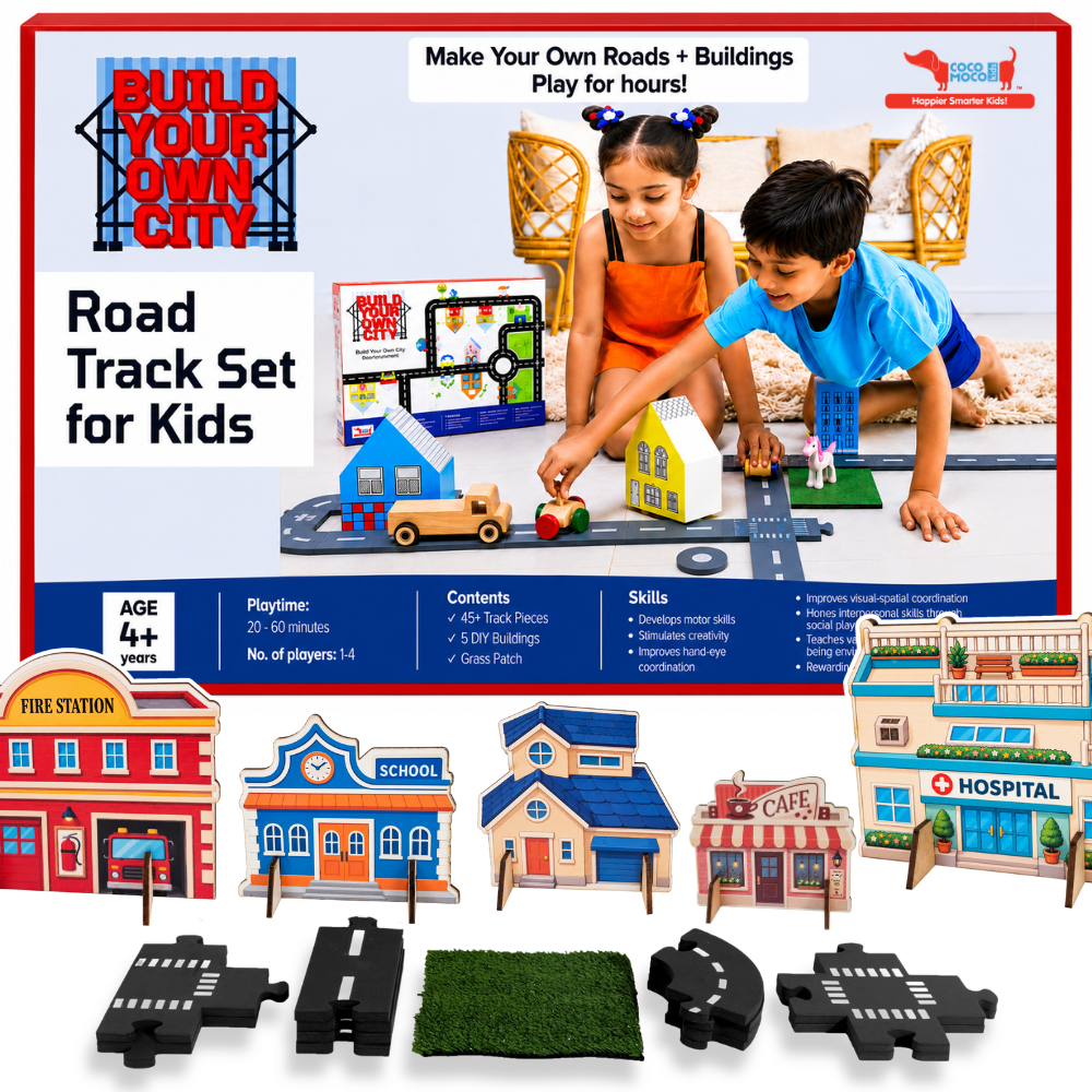 Build Your Own City Road Track Set | 45-Piece Flexible Road Puzzle Toy for Boys & Girls Ages 3+