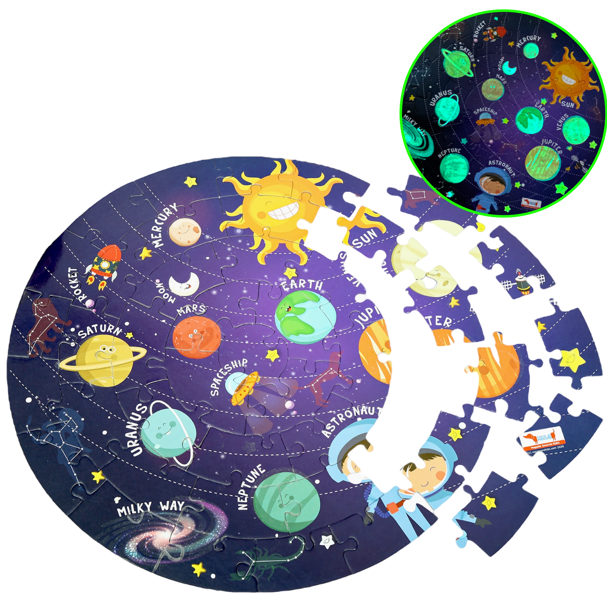 Solar System Puzzle - Glow in the Dark ( Age 2-6 )