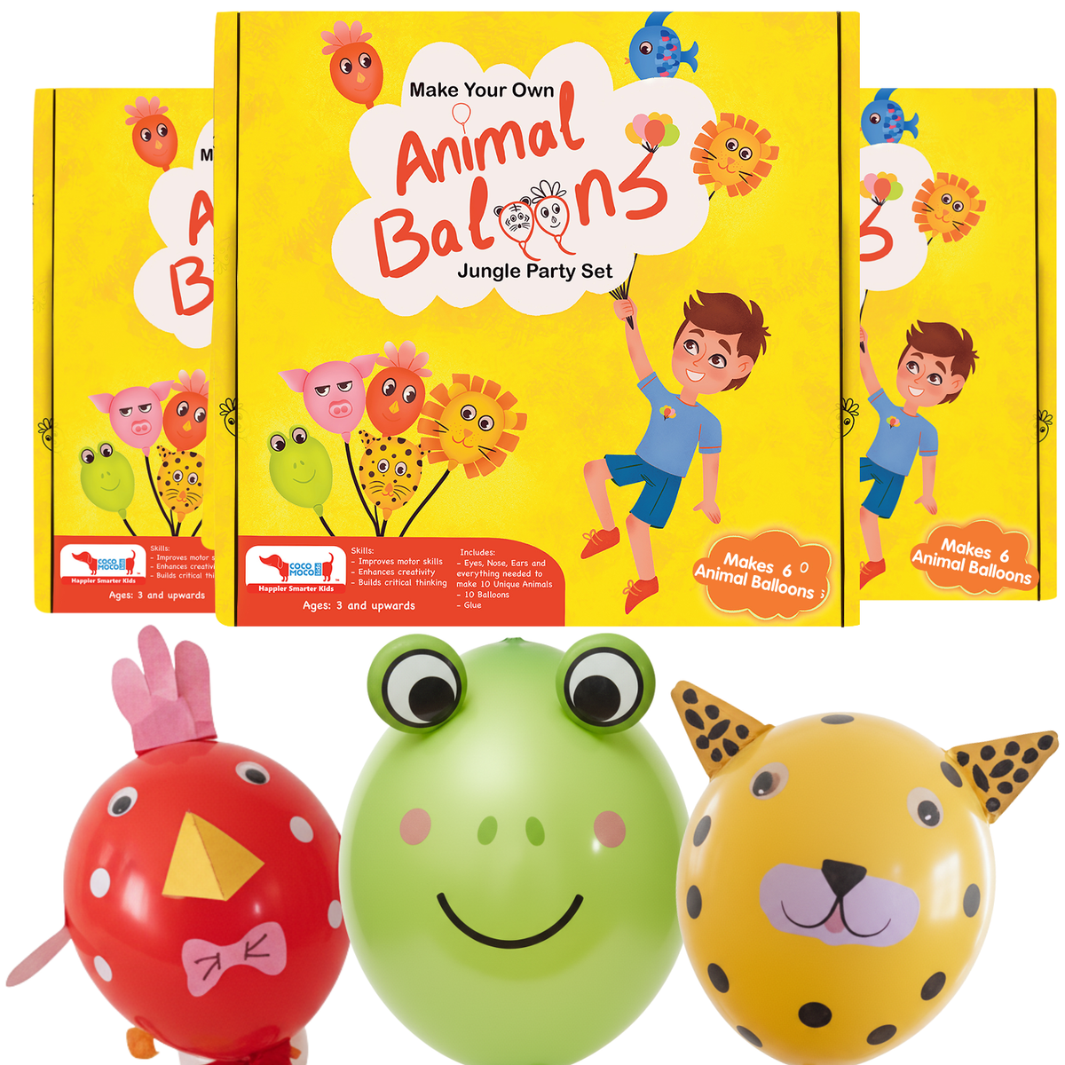 Animal Balloons Art & Craft Kit for Kids – Make 6 DIY Animal Balloons (Ages 3-8 Years)