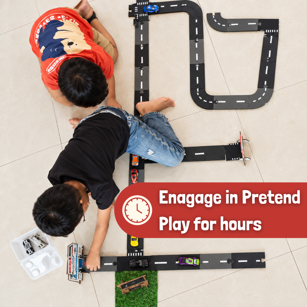 Build Your Own City Road Track Set | 45-Piece Flexible Road Puzzle Toy for Boys & Girls Ages 3+