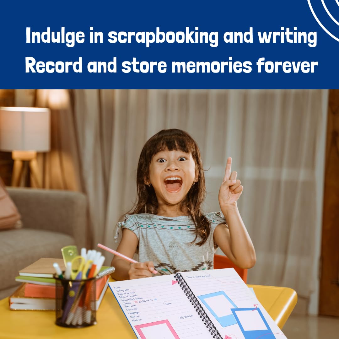 Travel Scrapbook with Stickers Birthday Return Gift for Kids Ages 5–14 Years (Pack of 5)