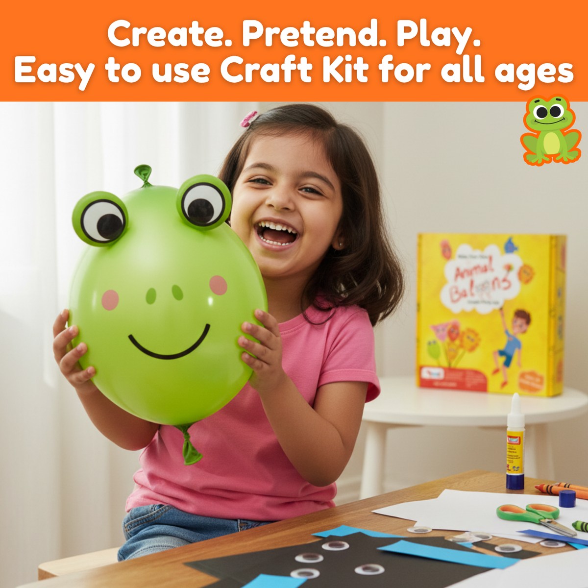 Animal Balloons Art & Craft Kit for Kids – Make 6 DIY Animal Balloons (Ages 3-8 Years)