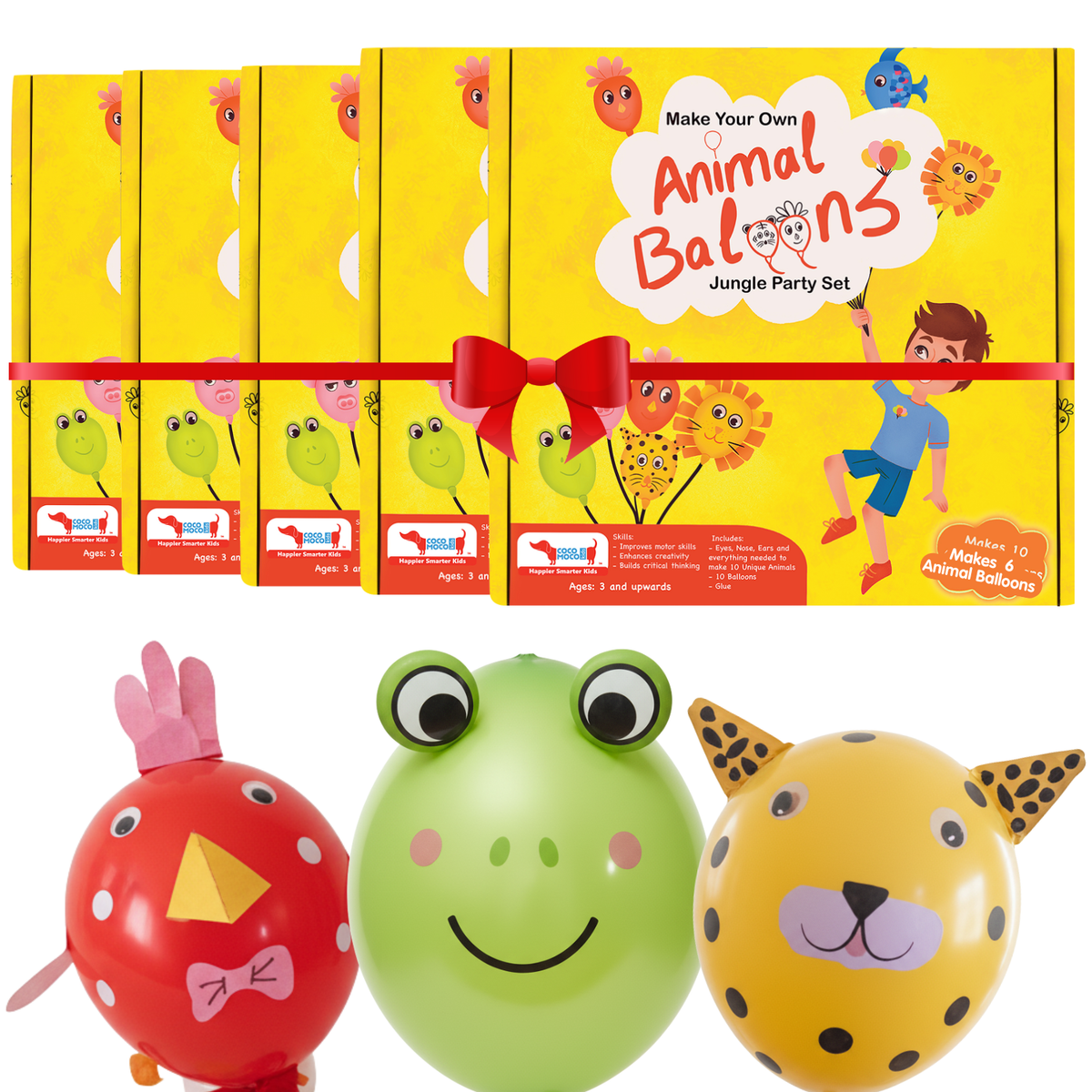 Animal Balloons Art & Craft Kit for Kids – Make 6 DIY Animal Balloons (Ages 3-8 Years)