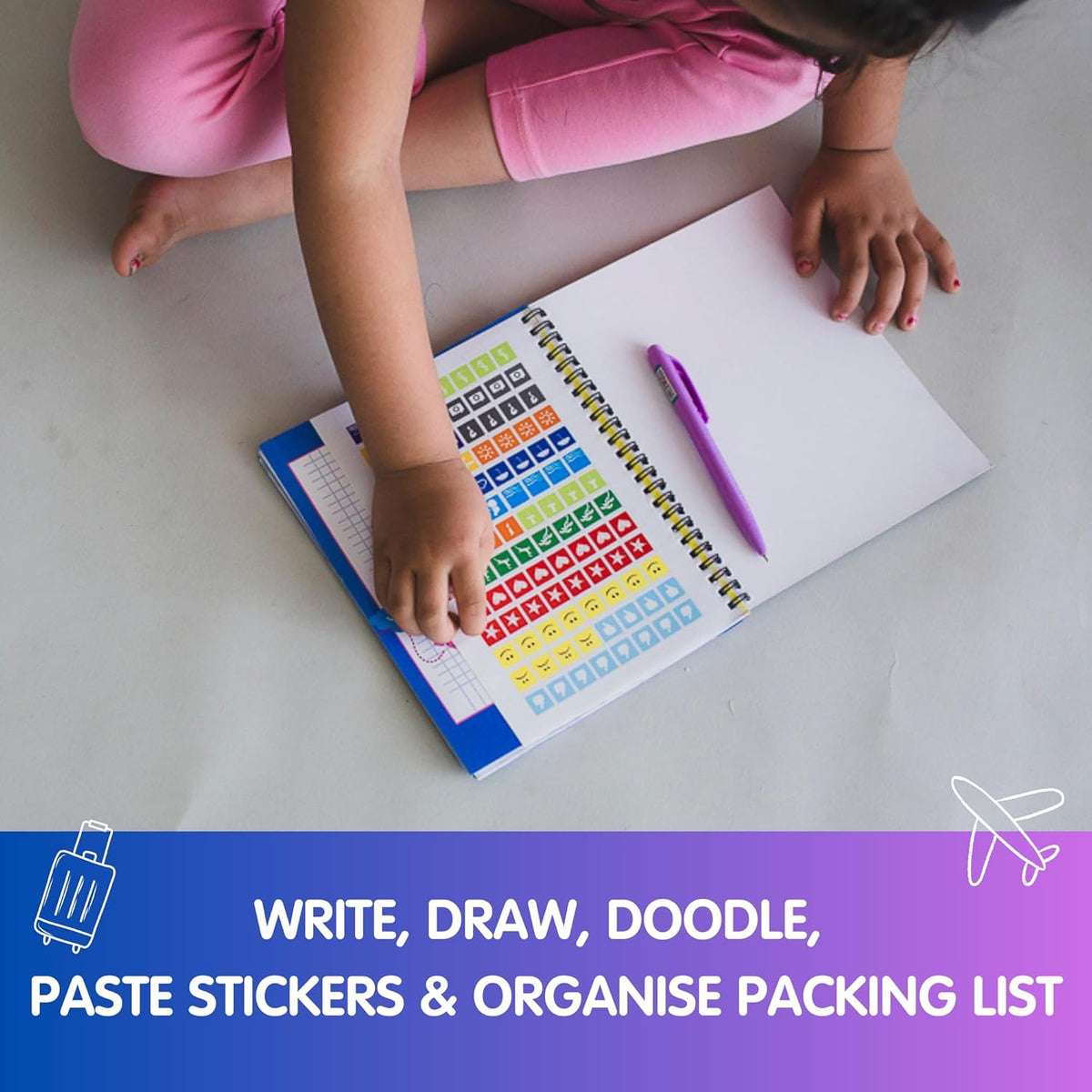 Travel Scrapbook with Stickers Birthday Return Gift for Kids Ages 5–14 Years (Pack of 5)