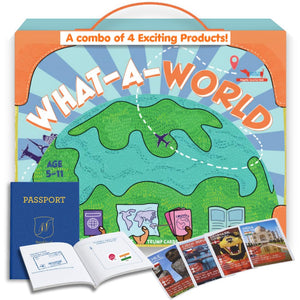 What a World 4-in-1 Geography Activity Kit for Kids Age (6-10 Years)
