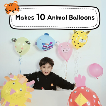 DIY Art and Craft Kit for Kids, Make Your Own Animal Balloons Jungle Party Set