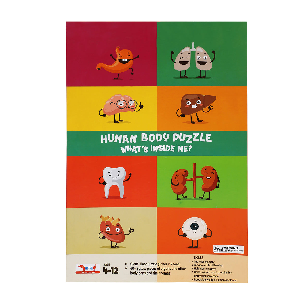 Human Body Parts Wooden Puzzle for Kids – 60+ Pieces Age (4-12 Years)