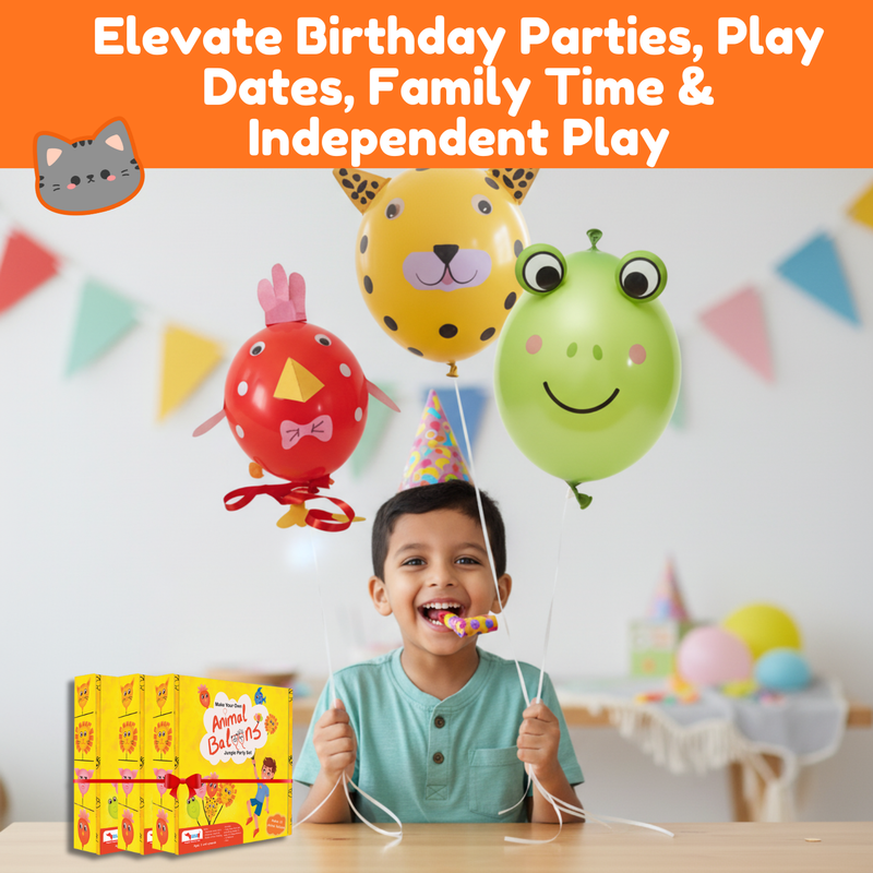 Animal Balloons Art & Craft Kit for Kids – Make 6 DIY Animal Balloons (Ages 3-8 Years)
