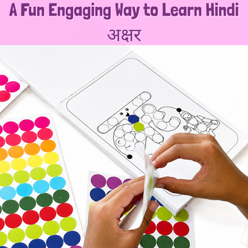 Hindi Varnamala & Hindi Alphabet Sticker Activity Book | 1500+ Colorful Dot Stickers | Preschool Learning Toy for Kids Age 3+ Years