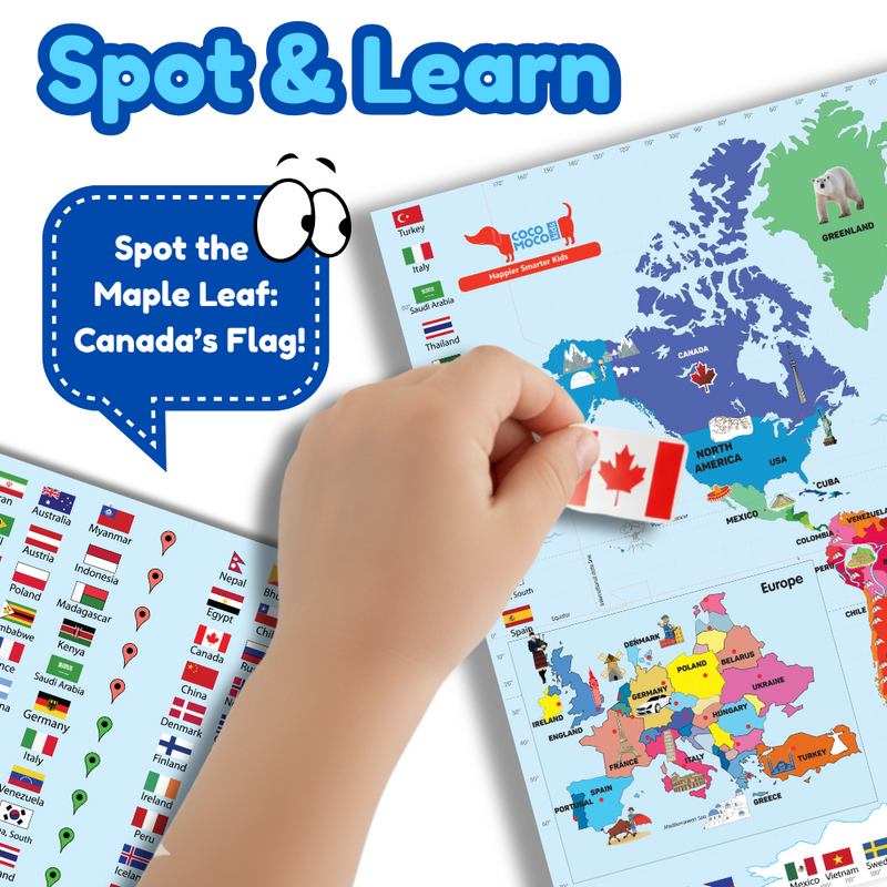 World Map for Kids 3 x 2 Ft Educational Wall Poster Learning Chart Ages (5–11 Years)