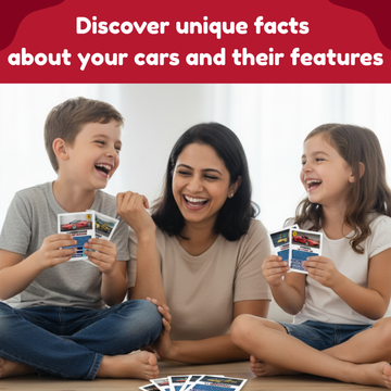 CocoMoco Kids Cars Trump Cards Game | 50 Car Cards | Fun & Educational Strategy Game for Kids Age 6-12