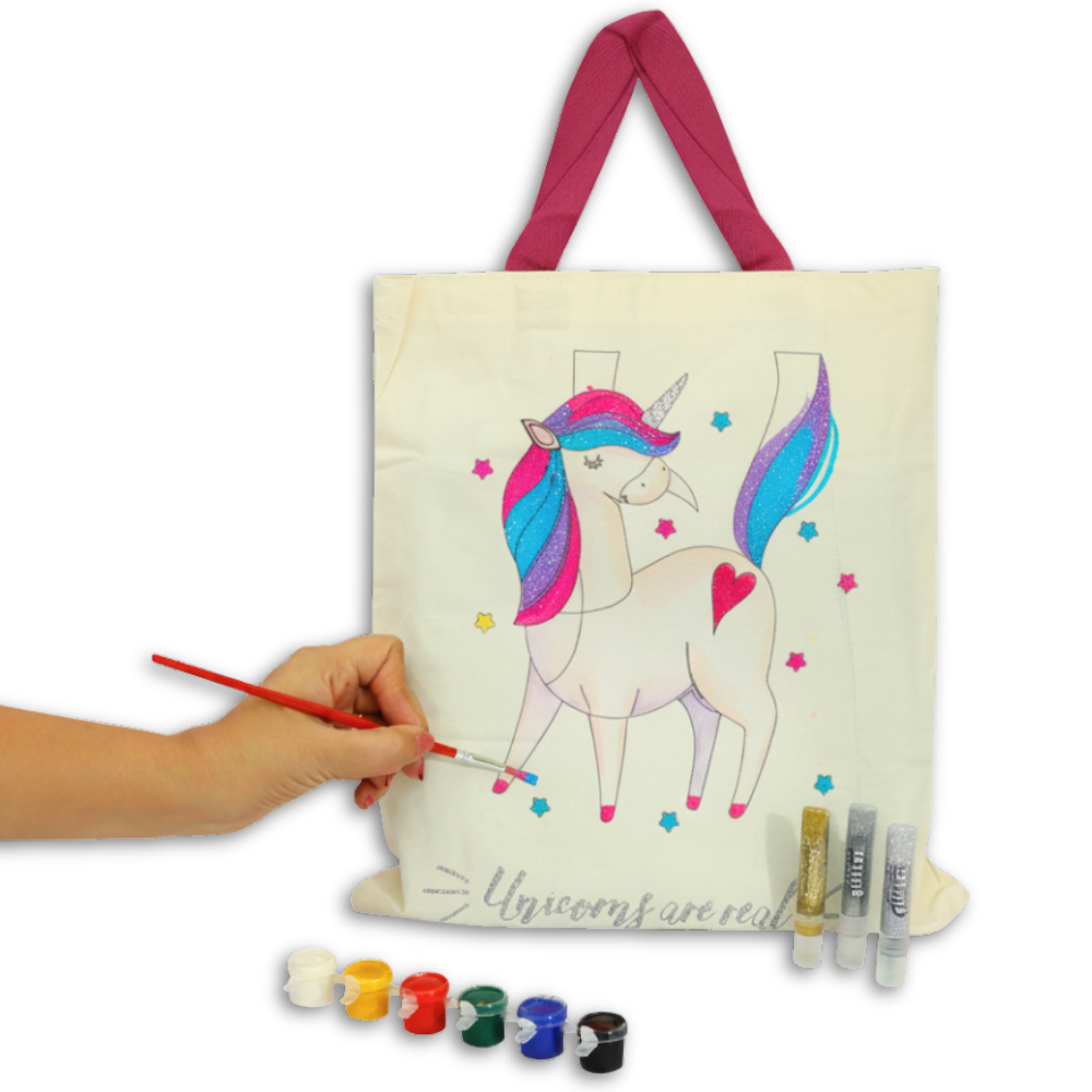 CocoMoco Kids Unicorn Tote Bag Painting Kit For Kids - Diy Art And Craft Kit For Girls 9-12 Birthday Return Gifts for Kids