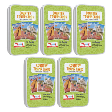 CocoMoco kids Country Trump Cardsn | 50 Pcs Trump Card | Return Gift for Kids Birthday Party (Pack of 5)