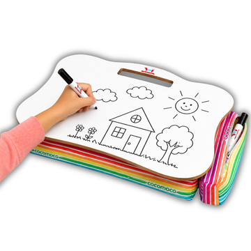 Portable Lap Desk with Cushion & Whiteboard for Kids & Adults