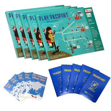 CocoMoco Kids Play Passport with World Map and Stickers Educational Learning Toy for Kids - 5 Pcs Combo