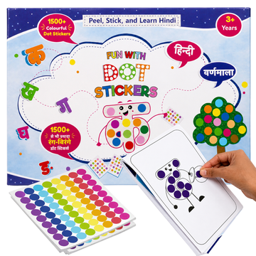 Hindi Varnamala & Hindi Alphabet Sticker Activity Book | 1500+ Colorful Dot Stickers | Preschool Learning Toy for Kids Age 3+ Years