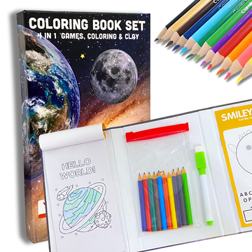 CocoMoco Kids 4 in 1 Solar theme Colouring Book Set