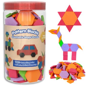 Pattern Blocks Geometric Shapes Puzzles for Toddlers 3 Years old