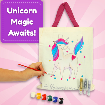 CocoMoco Kids Unicorn Tote Bag Painting Kit For Kids - Diy Art And Craft Kit For Girls 9-12 Birthday Return Gifts