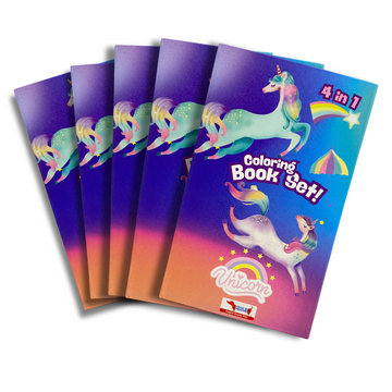 CocoMoco Kids 4 in 1 Unicorn Colouring Book Set | Art and Craft Kit for Kids