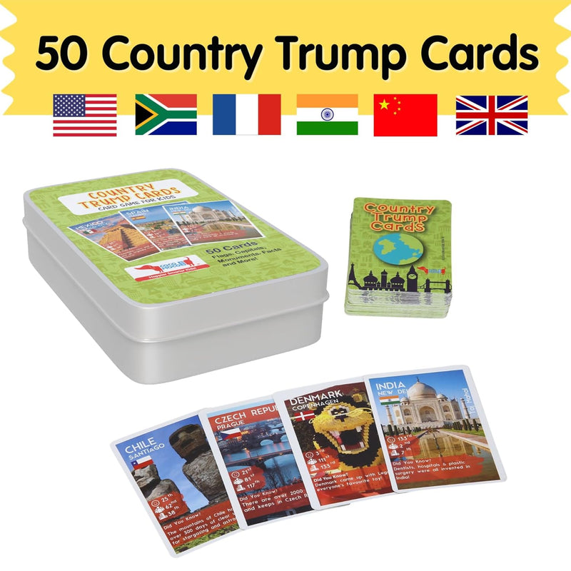 Flag Frenzy + Country Trump Cards Combo | Fun Geography Games for Kids Age +