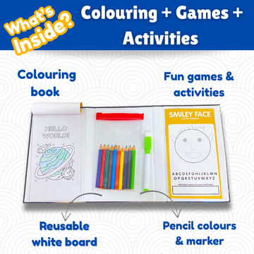 CocoMoco Kids 4 in 1 Solar theme Colouring Book Set