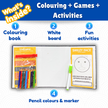 CocoMoco Kids 4 in 1 Car theme Colouring Book Set