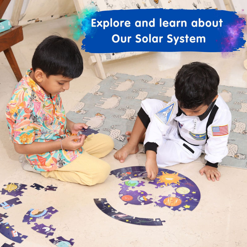 Solar System Puzzle 42 Pcs - Glow in The Dark - Educational Toy - Space Puzzles for Kids ( Age 2-6 )