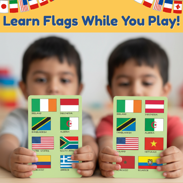 CocoMoco Kids Flag Frenzy Card Game for Kids - Flags of The World Flash Cards Learn Geography Educational Toy Birthday Return Gift