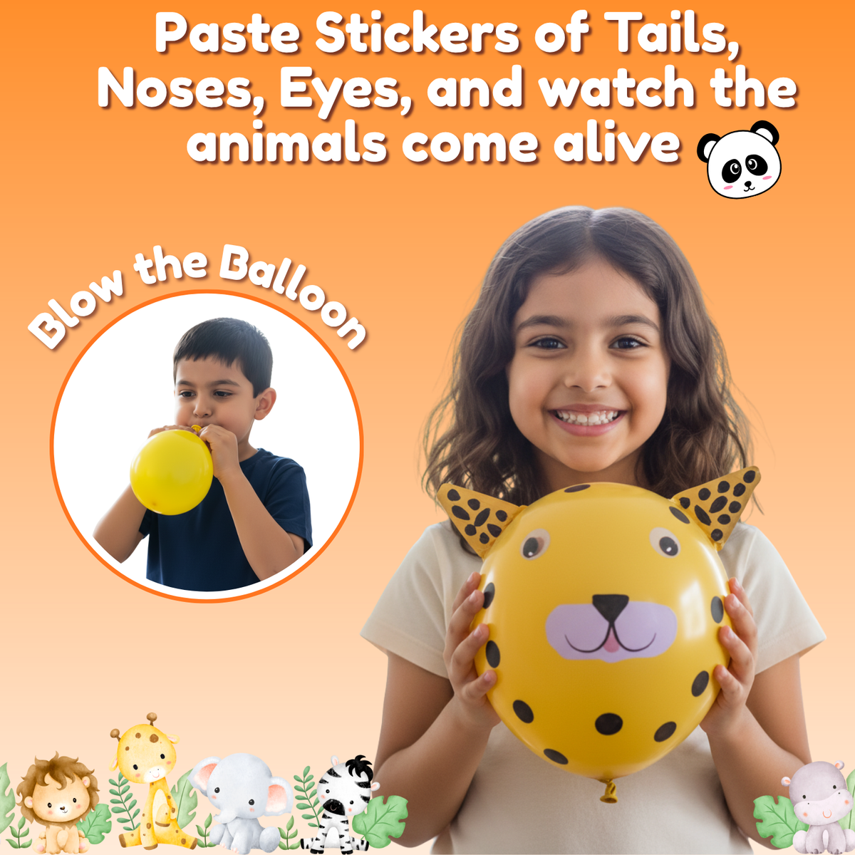 Animal Balloons Art & Craft Kit for Kids – Make 6 DIY Animal Balloons (Ages 3-8 Years)