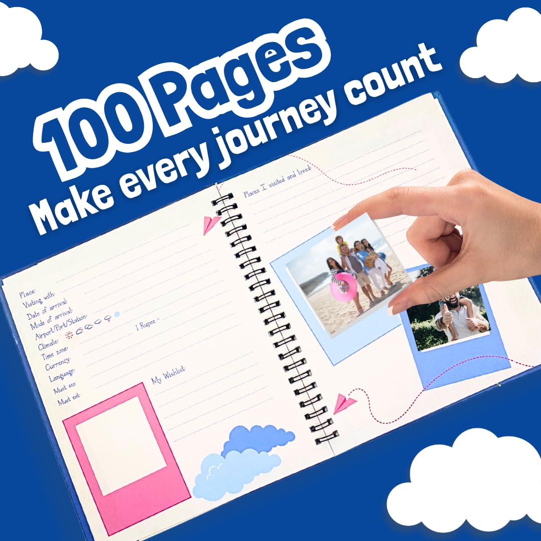 Travel Scrapbook with Stickers Birthday Return Gift for Kids Ages 5–14 Years (Pack of 5)
