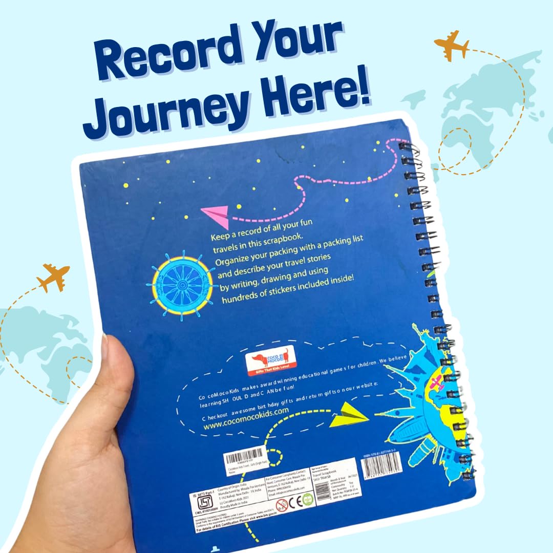 Travel Scrapbook with Stickers Birthday Return Gift for Kids Ages 5–14 Years (Pack of 5)