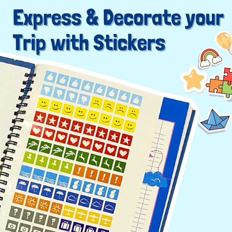 Travel Scrapbook with Stickers Birthday Return Gift for Kids Ages 5–14 Years (Pack of 5)
