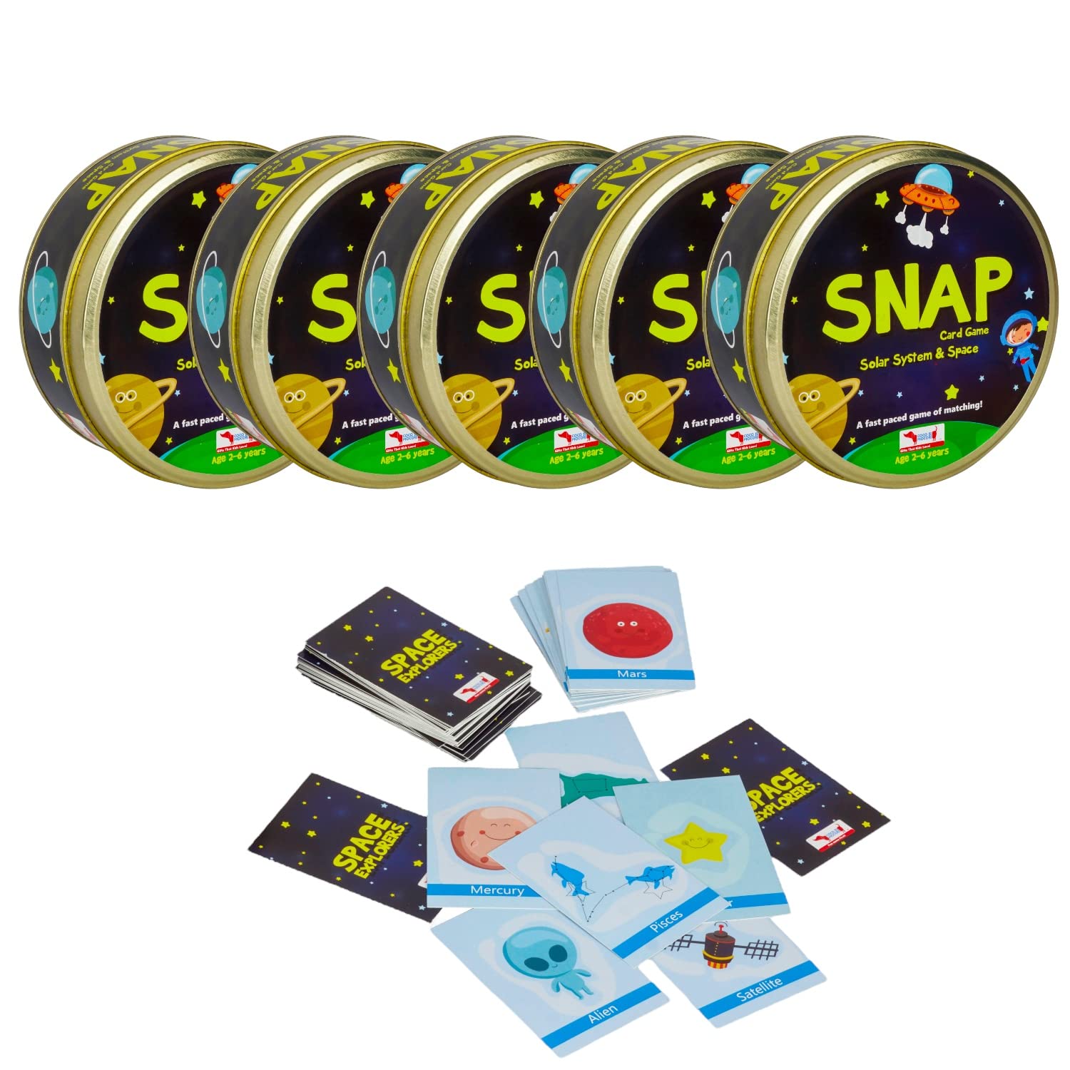 CocoMoco Kids Solar System Snap Flash Card | Educational Game for Kids, Ages 2-6 Year (Pack of 5)