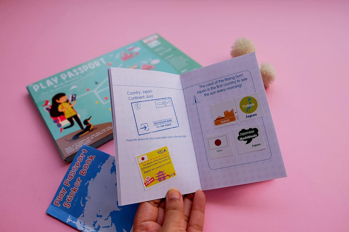 Play Passport with World Map and Stickers Educational Learning Toy for Kids - 5 Pcs Combo