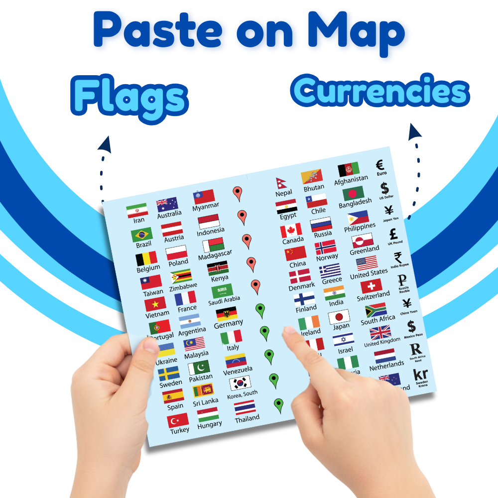 World Map for Kids 3 x 2 Ft Educational Wall Poster Learning Chart Ages (5–11 Years)