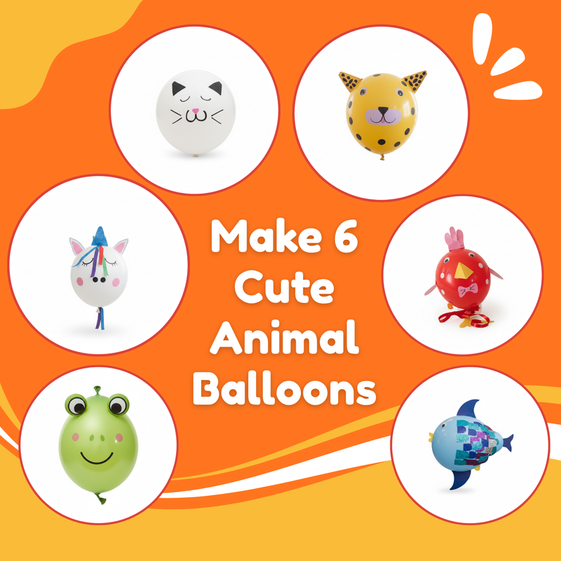 Animal Balloons Art & Craft Kit for Kids – Make 6 DIY Animal Balloons (Ages 3-8 Years)