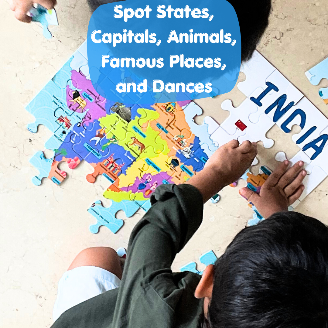 India Map Puzzle for Kids 56-Piece Geography Jigsaw Puzzle Ages (3–7 Years)