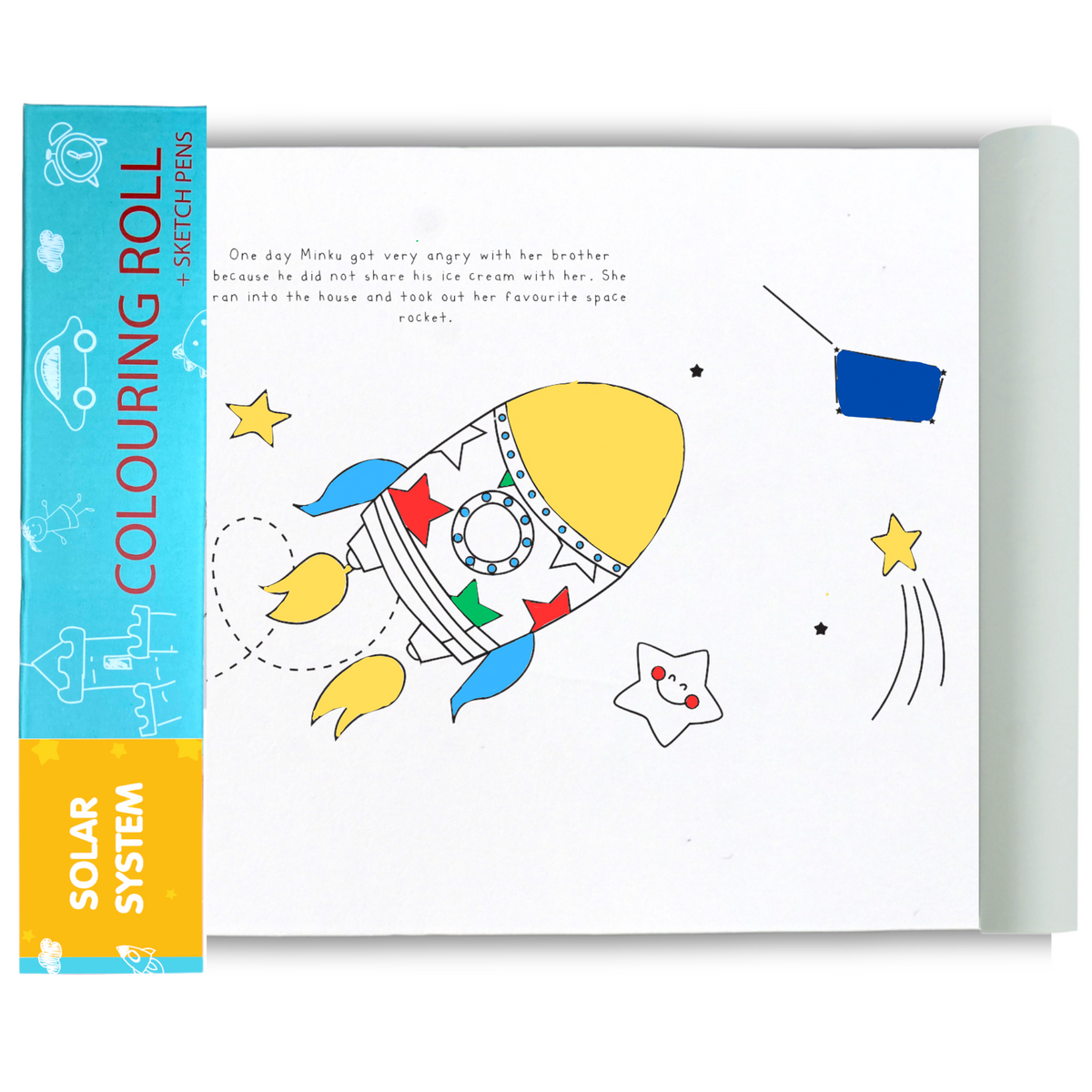 CocoMoco Solar System Colouring Roll Sheet for Kids | Birthday Return