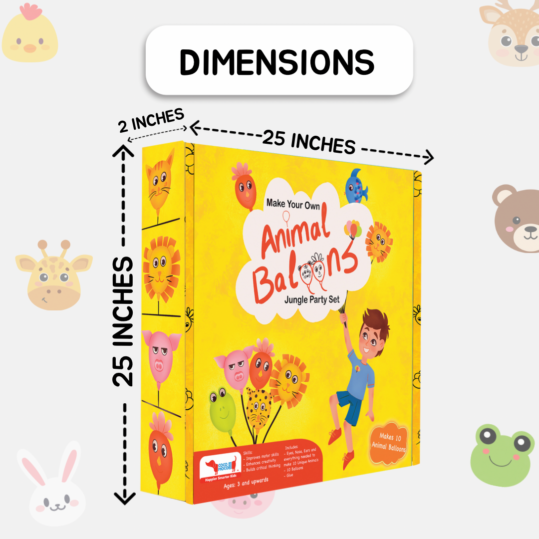 Animal Balloons Art & Craft Kit for Kids – Make 6 DIY Animal Balloons (Ages 3-8 Years)