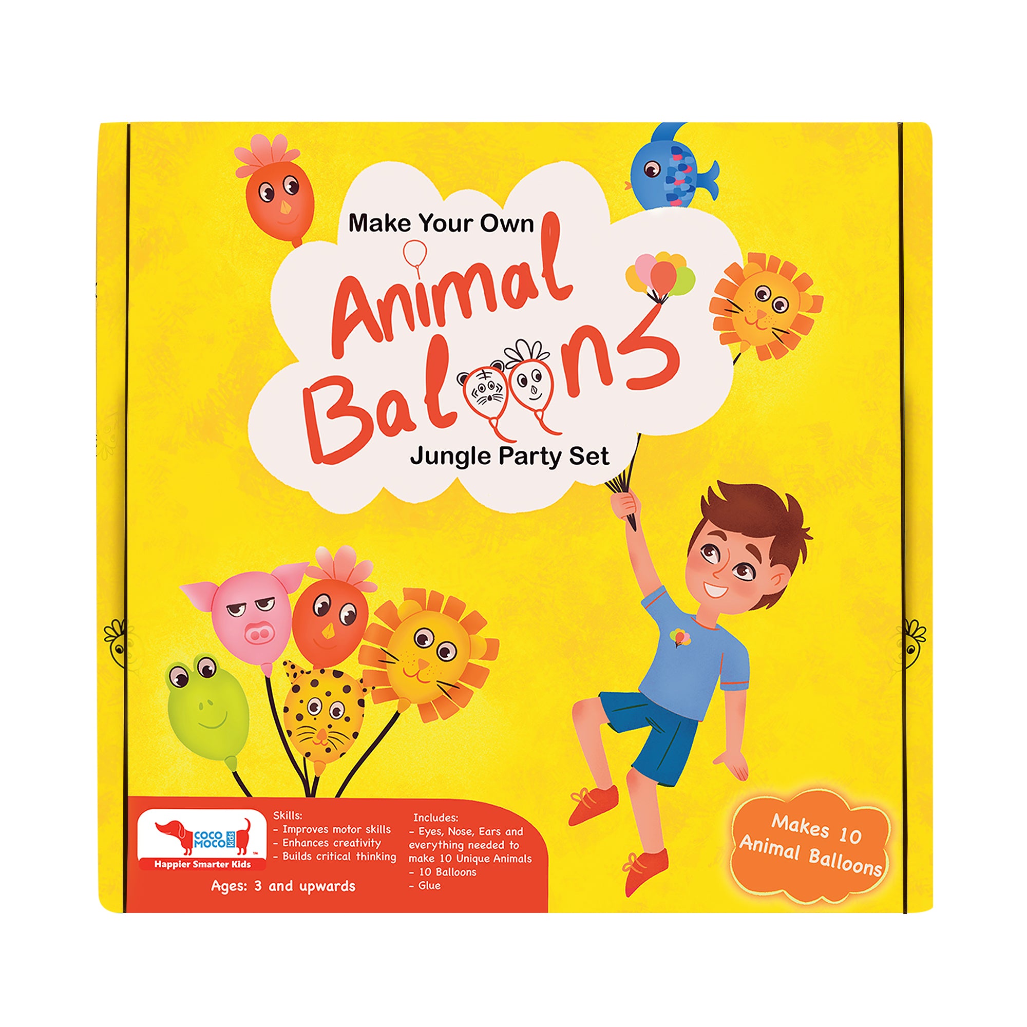 DIY Art and Craft Kit for Kids, Make Your Own Animal Balloons Jungle P