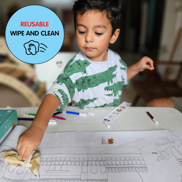 Explore India Wipe n Clean Colouring Roll (Age 3-7)