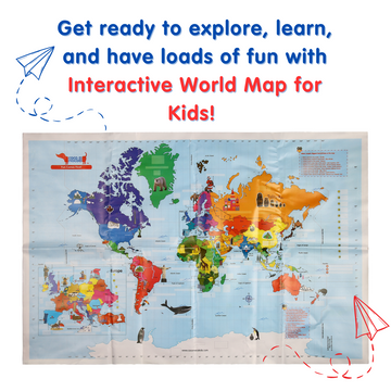 World Map Activity Kit With Reusable Stickers ( Age 4-12)