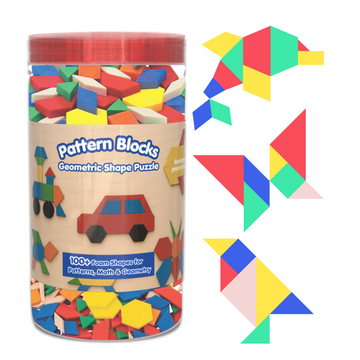 Pattern Blocks Geometric Shapes Puzzles for Toddlers 3 Years old
