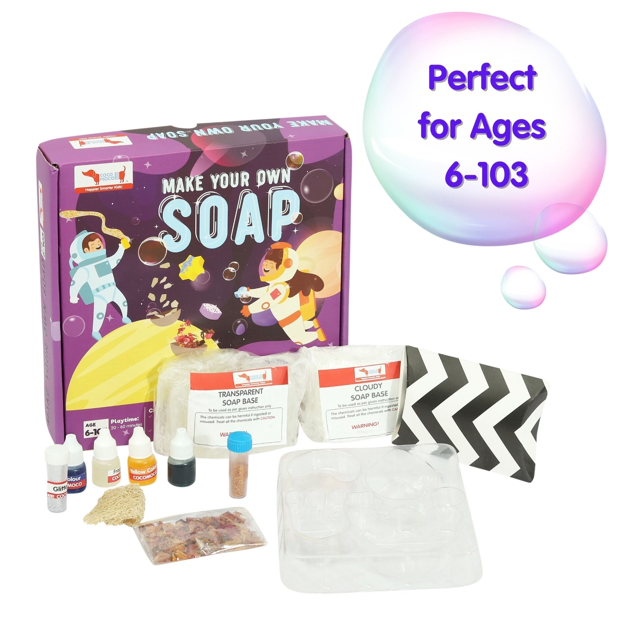 CocoMoco Kids Solar System Space Theme Soap Making Kit For Kids, Soap