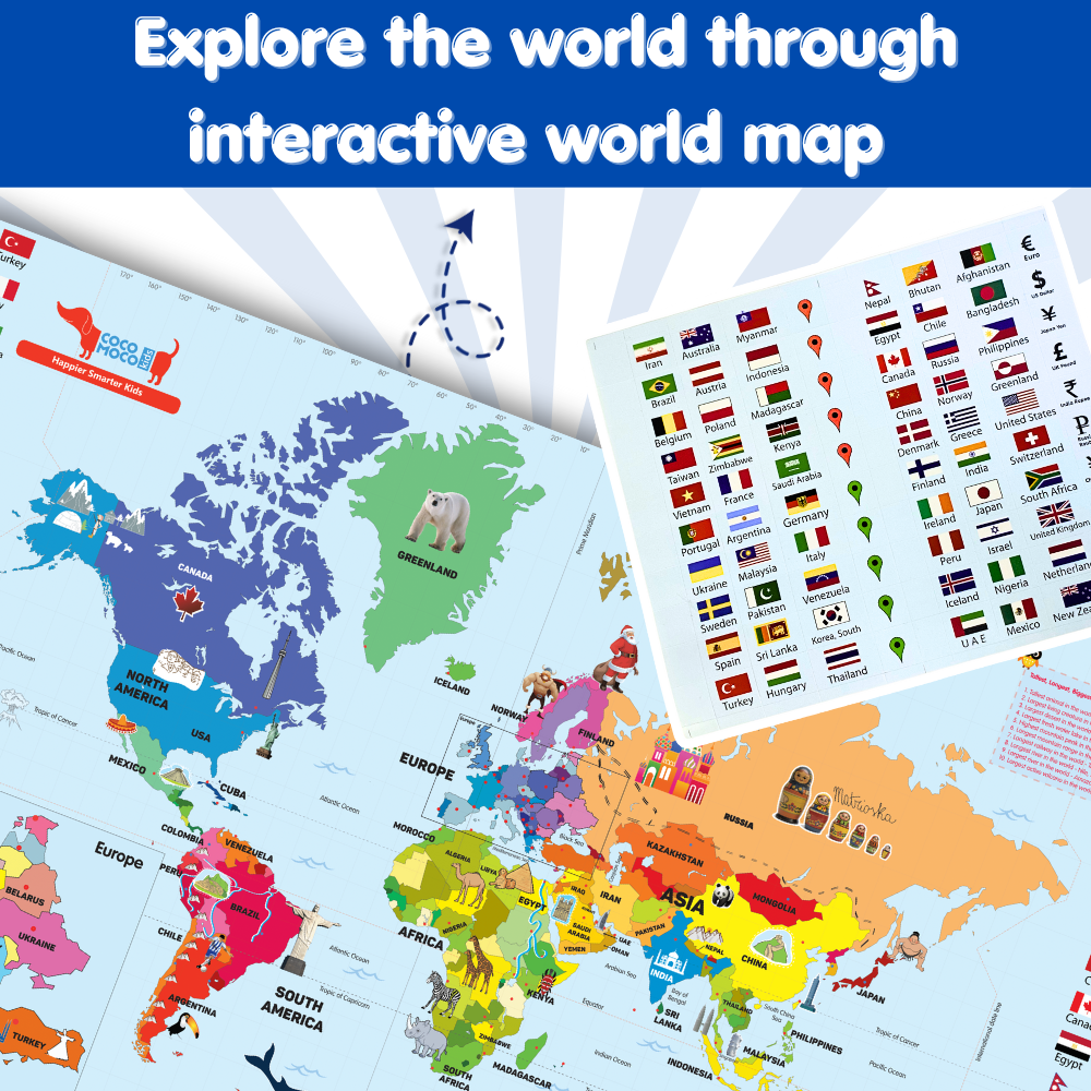 What a World 4-in-1 Geography Activity Kit for Kids Age (6-10 Years)
