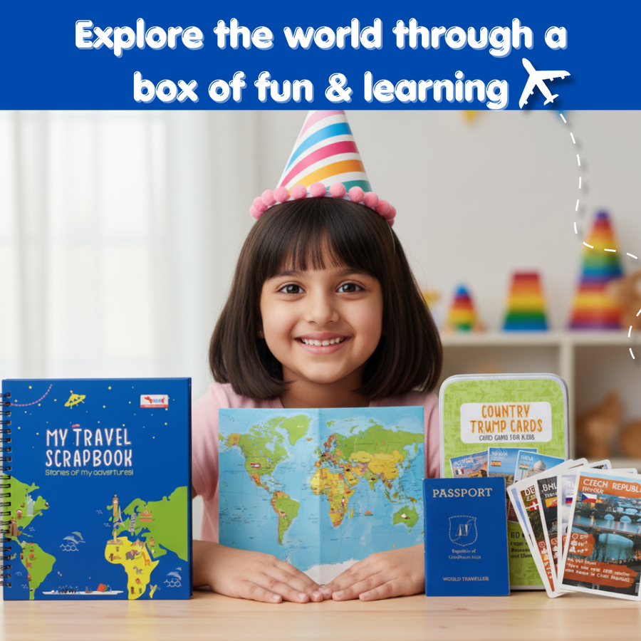 What a World 4-in-1 Geography Activity Kit for Kids Age (6-10 Years)