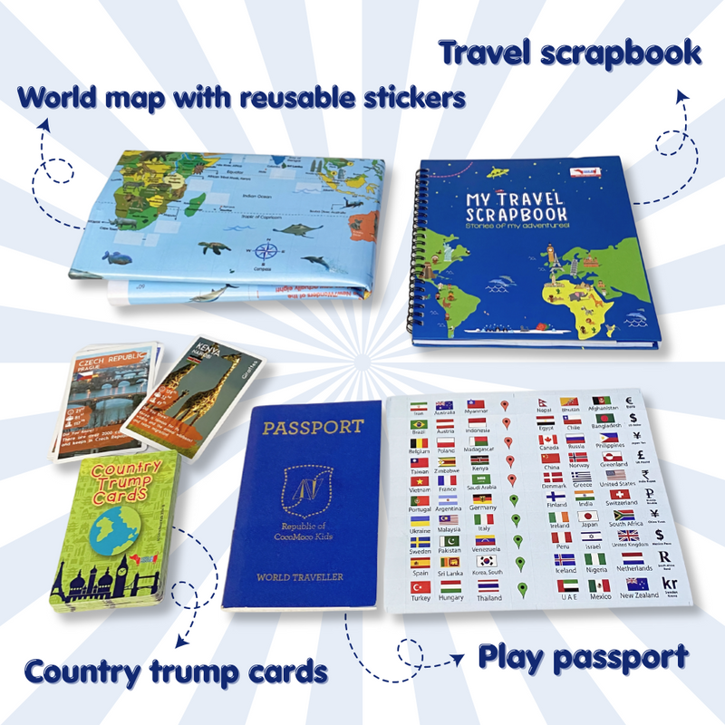 What a World 4-in-1 Geography Activity Kit for Kids Age (6-10 Years)