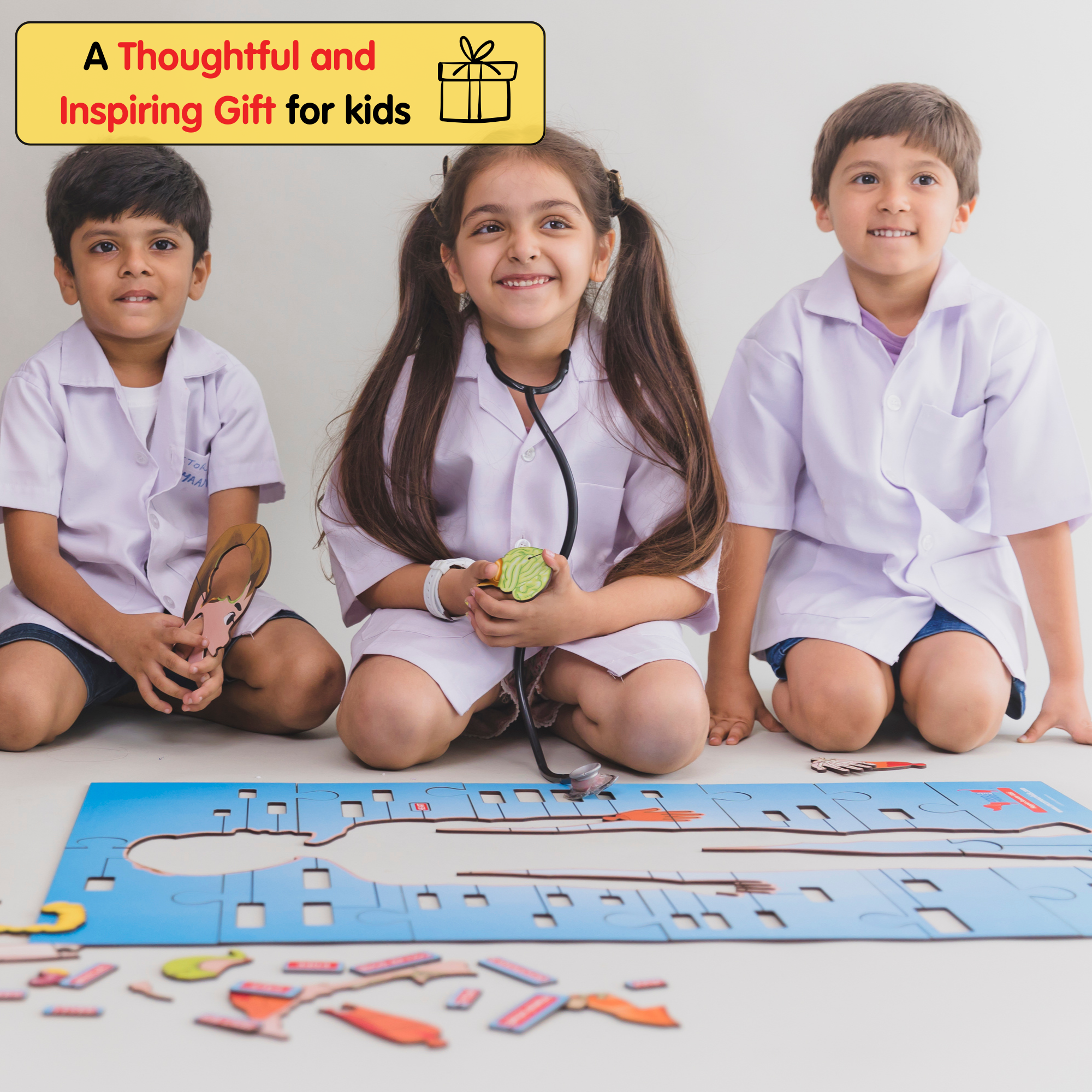 CocoMoco Kids Wooden Human Body Parts Puzzle – Ages 4–12
