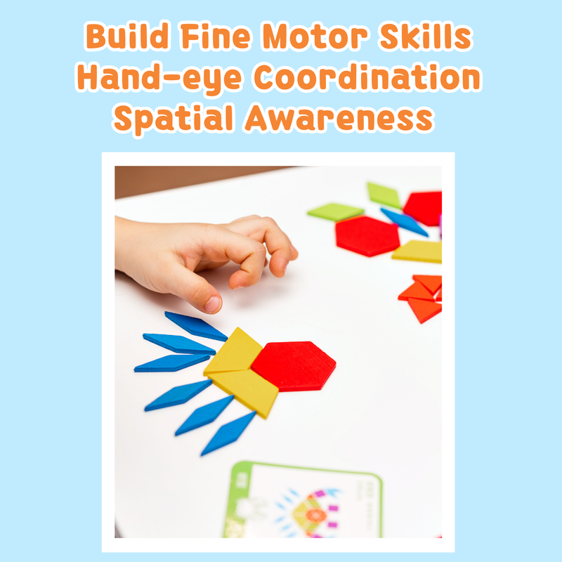 Tangram Pattern Blocks & Activity Mats for Kids (Ages 3+)